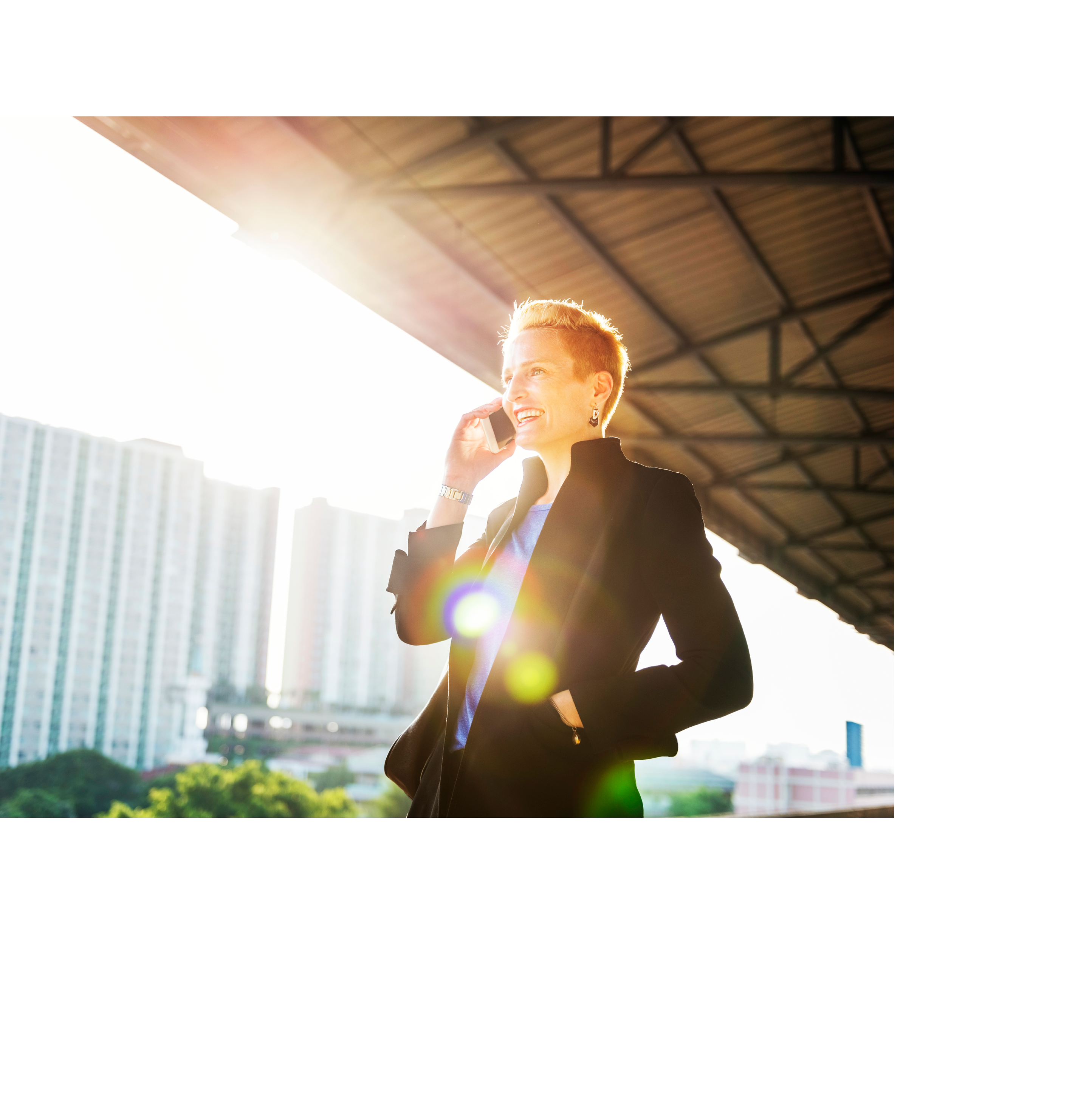 Businesswoman Lifestyle Using Mobile Phone Connection Concept