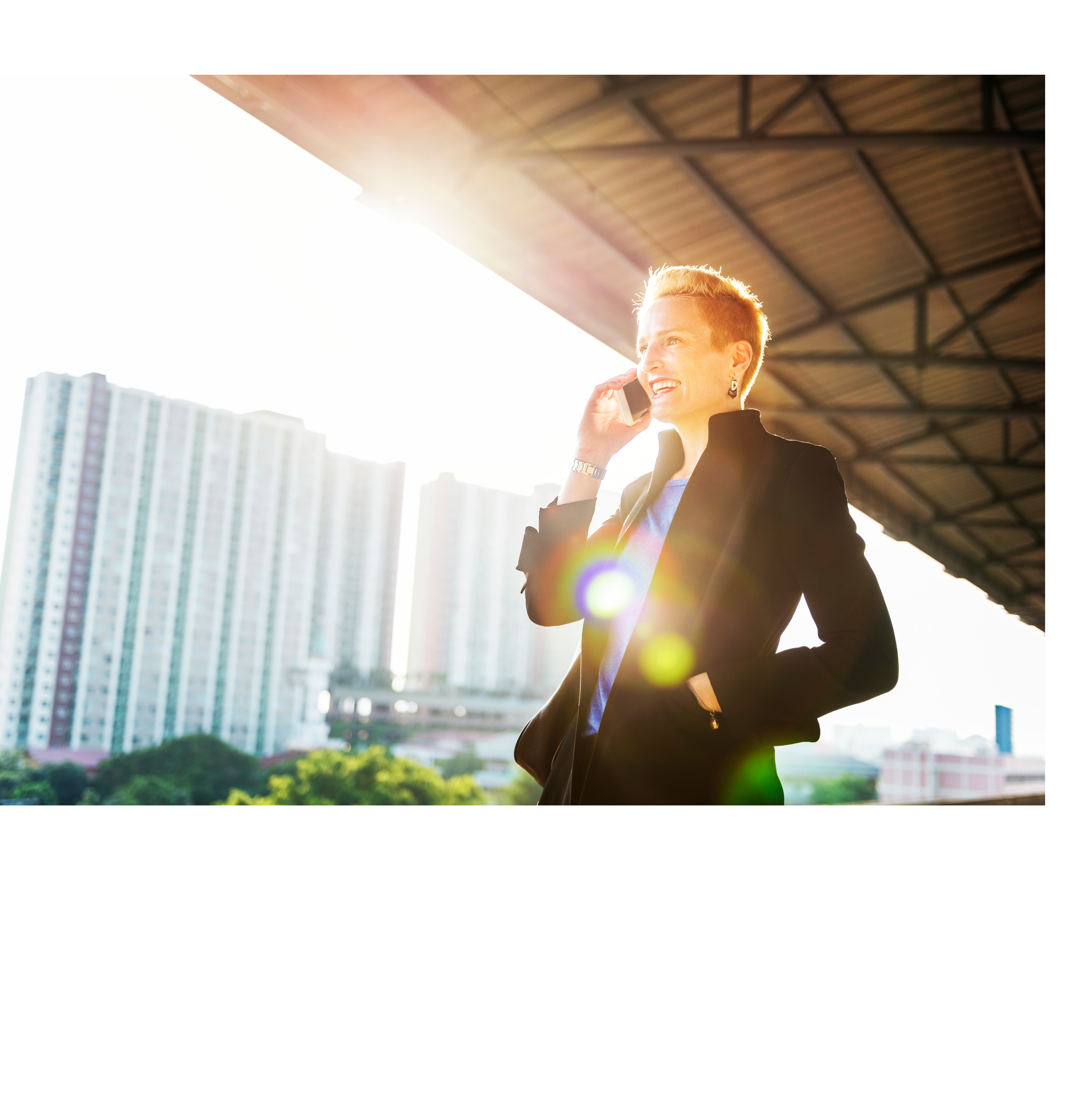 Businesswoman Lifestyle Using Mobile Phone Connection Concept