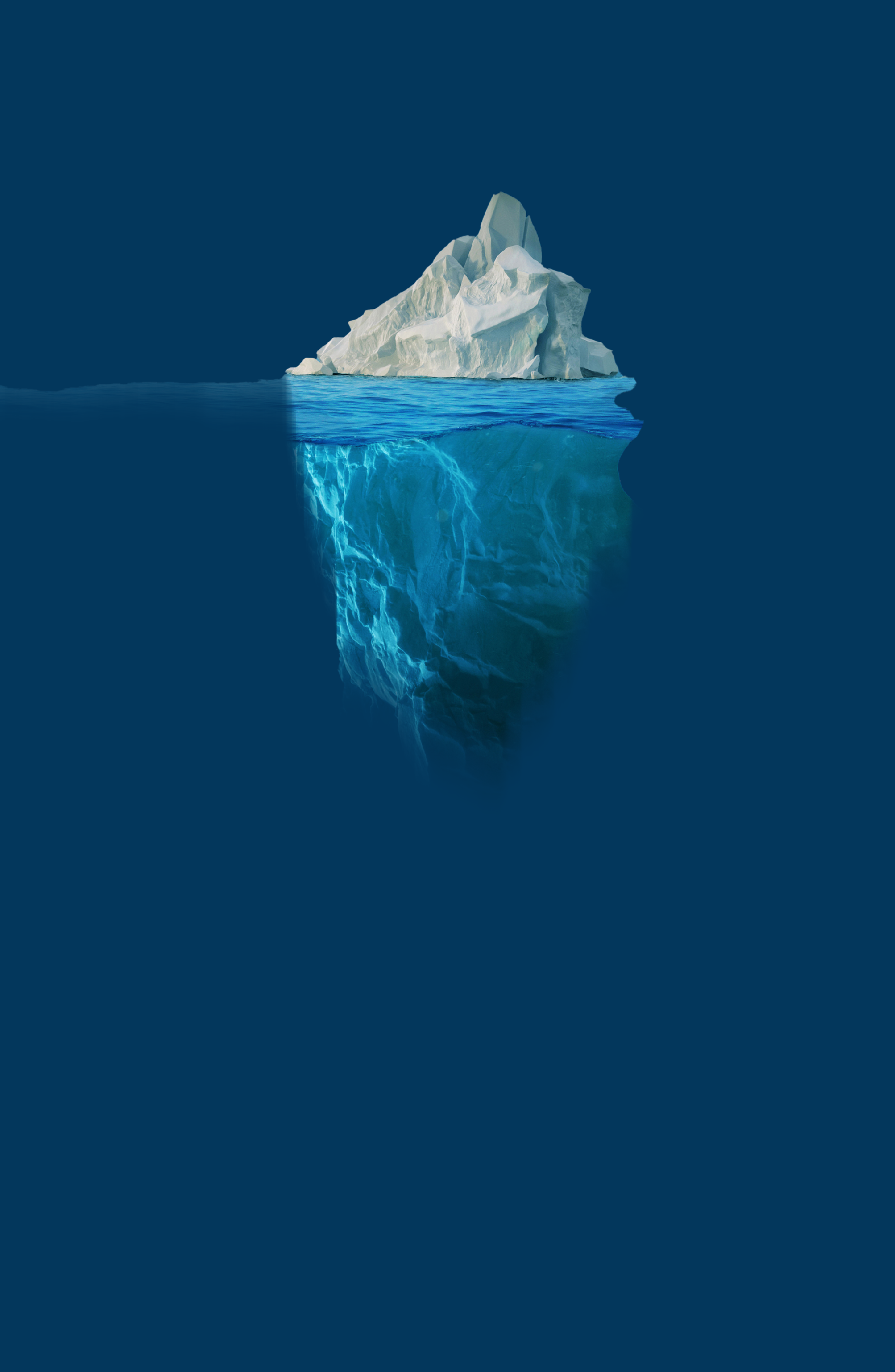 Iceberg With Above And Underwater View Taken In Greenland. Iceberg - Hidden Danger And Global Warming Concept. Iceberg illusion creative idea