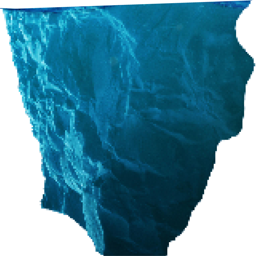 Iceberg With Above And Underwater View Taken In Greenland. Iceberg - Hidden Danger And Global Warming Concept. Iceberg illusion creative idea