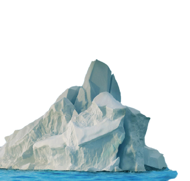 Iceberg With Above And Underwater View Taken In Greenland. Iceberg - Hidden Danger And Global Warming Concept. Iceberg illusion creative idea