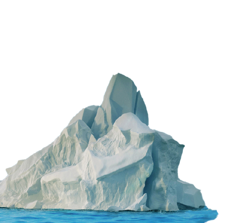 Iceberg With Above And Underwater View Taken In Greenland. Iceberg - Hidden Danger And Global Warming Concept. Iceberg illusion creative idea