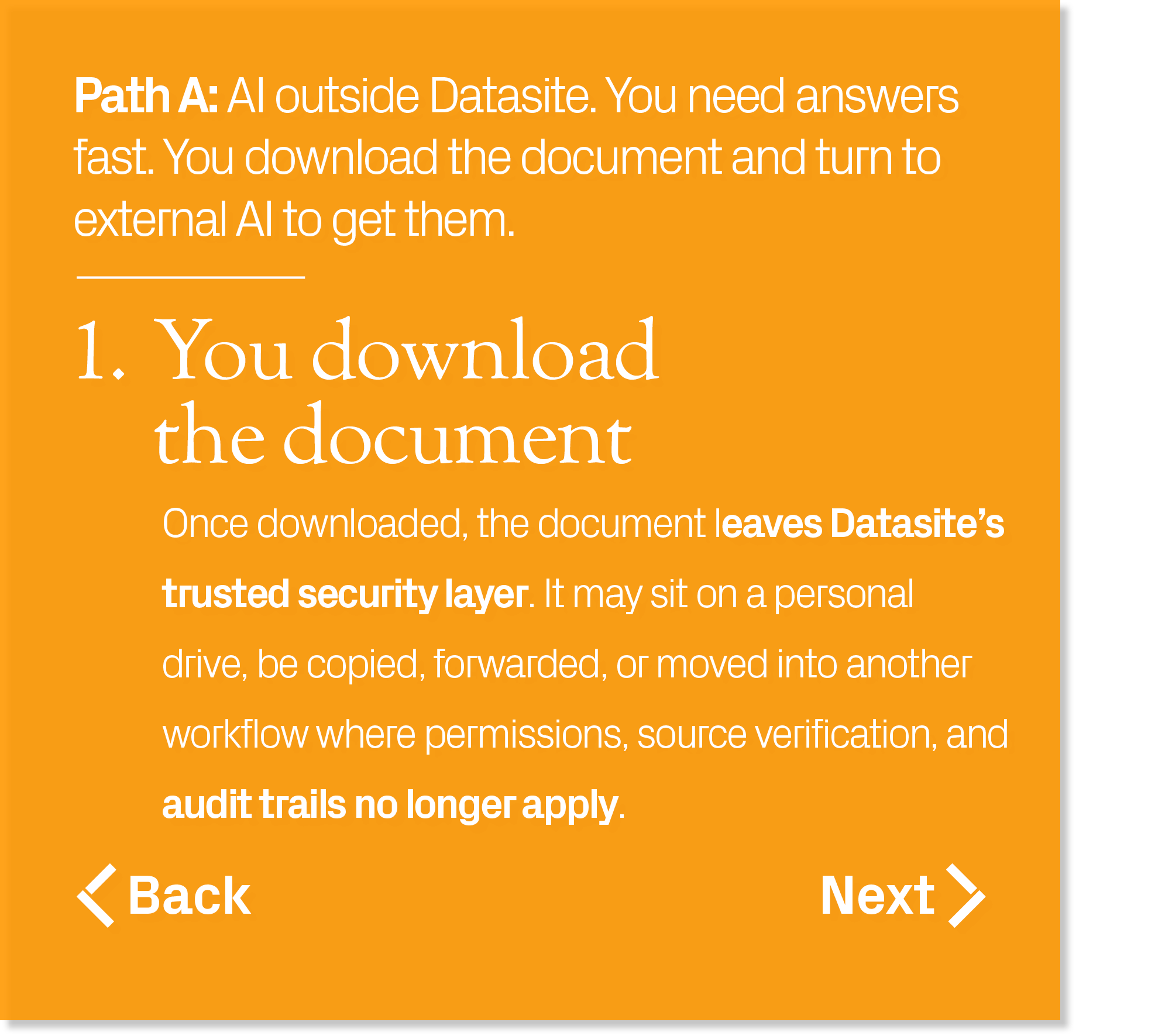 Once downloaded, the document leaves Datasite’s trusted security layer. It may sit on a personal drive, be copied, fo...