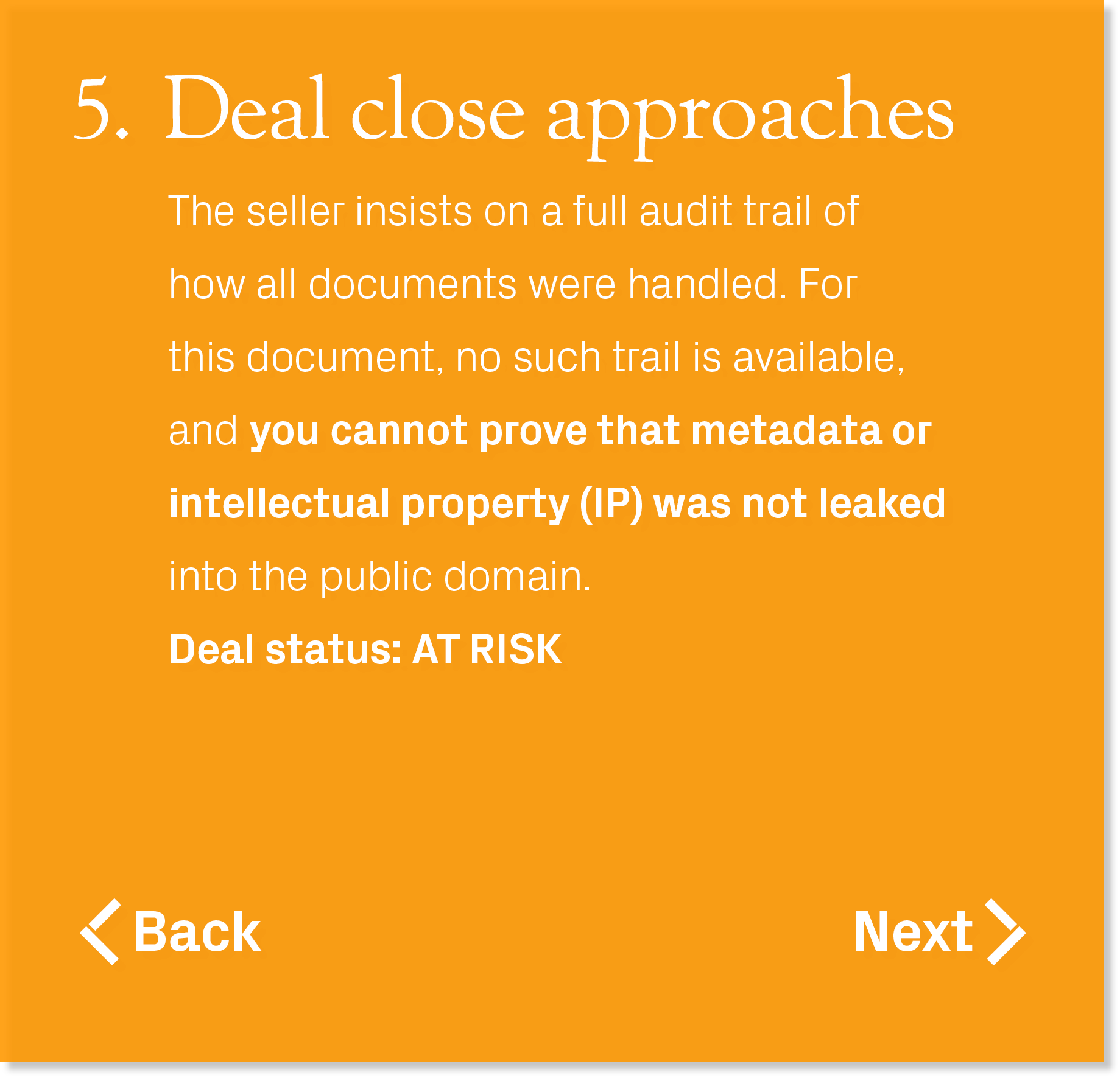 The seller insists on a full audit trail of how all documents were handled. For this document, no such trail is avail...