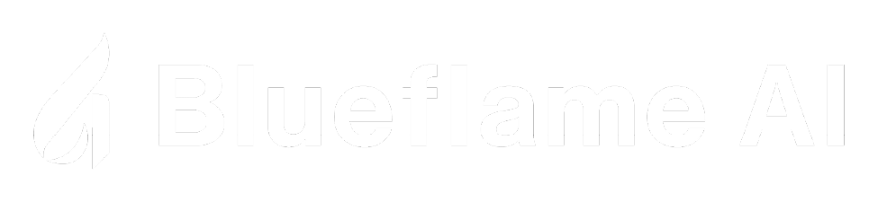 A logo for BlueFlamme AI. AI generated content