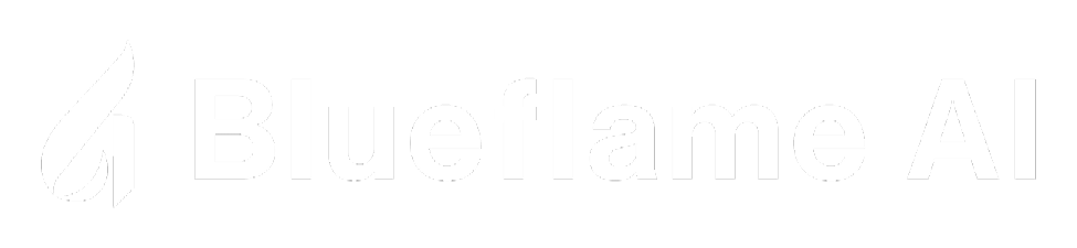 A logo for BlueFlamme AI. AI generated content