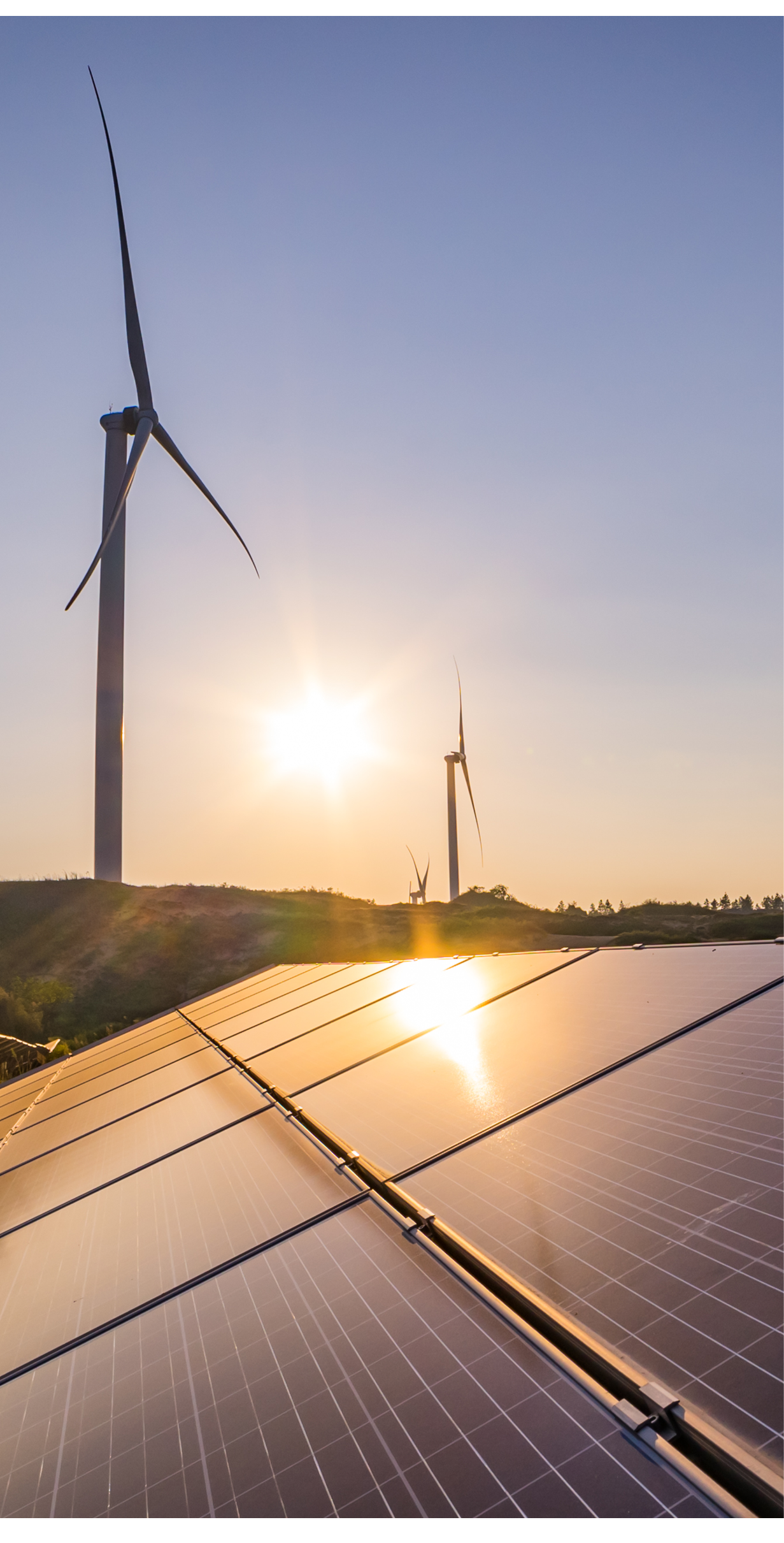 Wind power and solar power stations