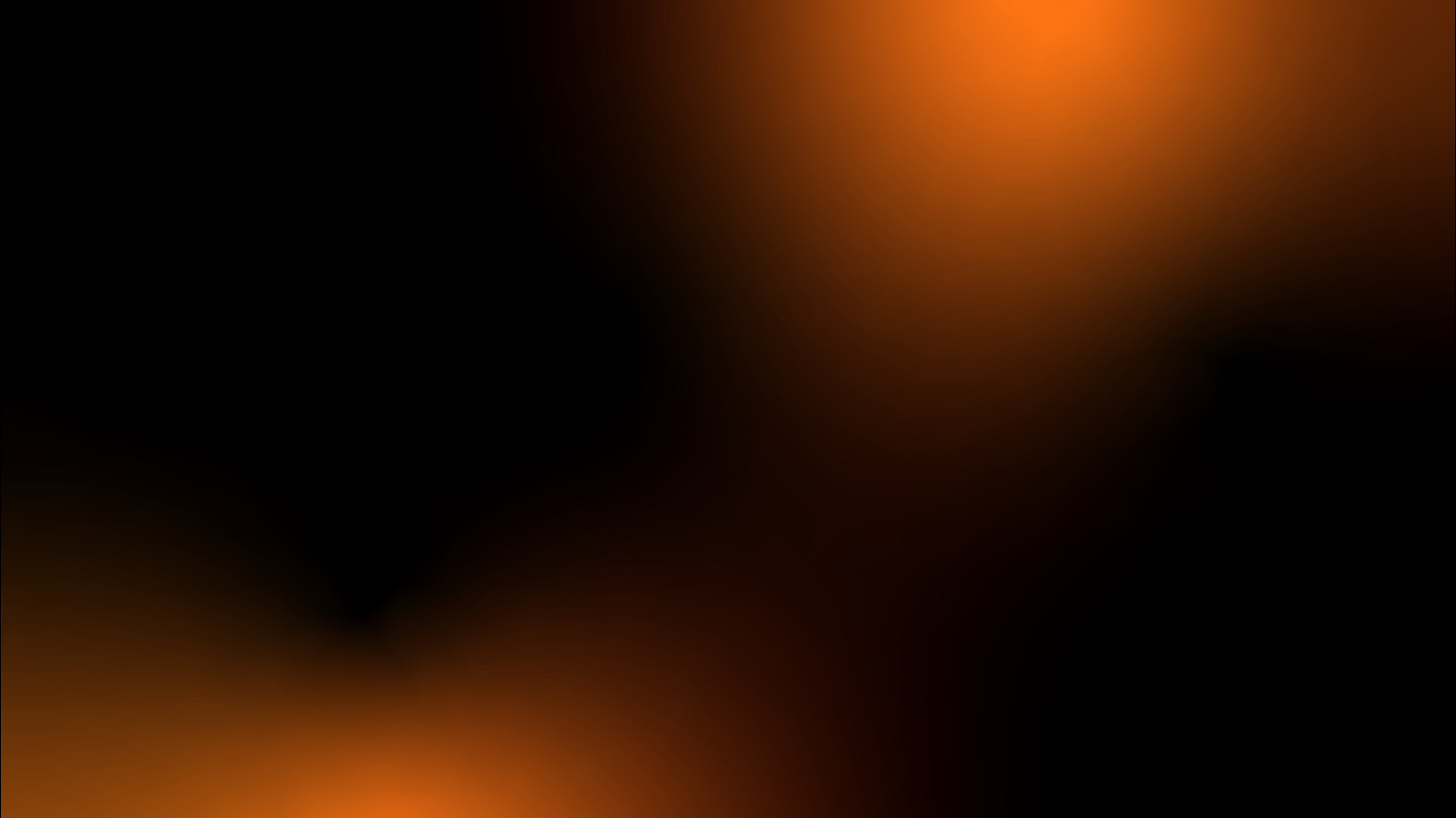 A dark background with soft orange light gradients on the left and right edges. Description generated by AI