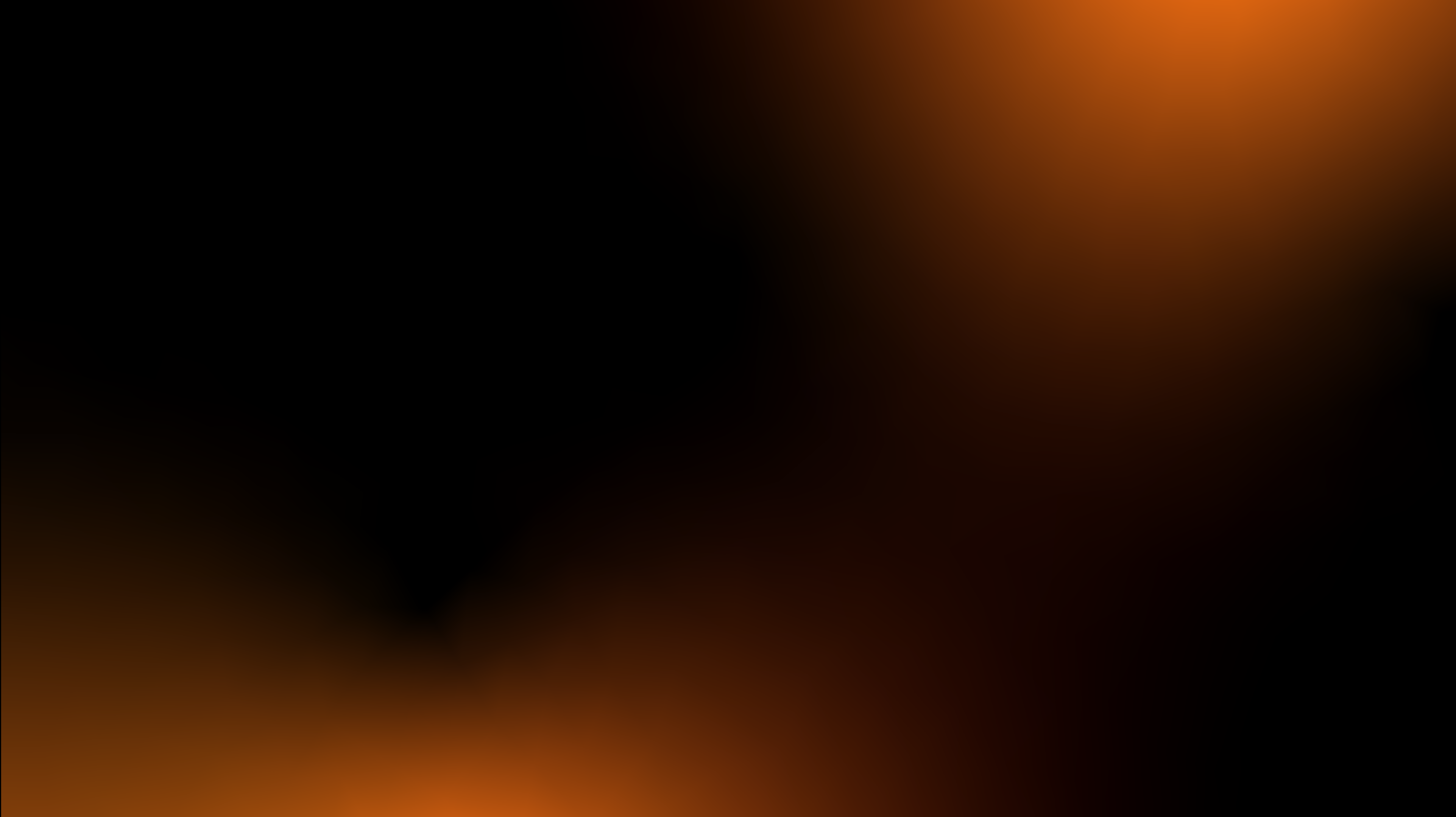 A dark background with soft orange light gradients on the left and right edges. Description generated by AI
